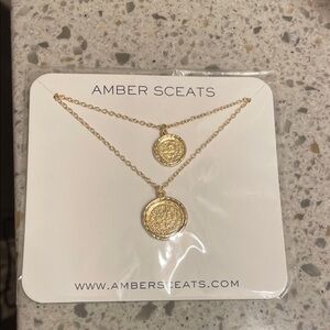 Amber Sceats Gold Medallion Necklace Set